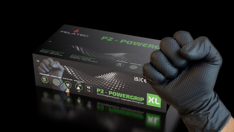 P2 – „PowerGrip“ Nitrilhandschuhe schwarz